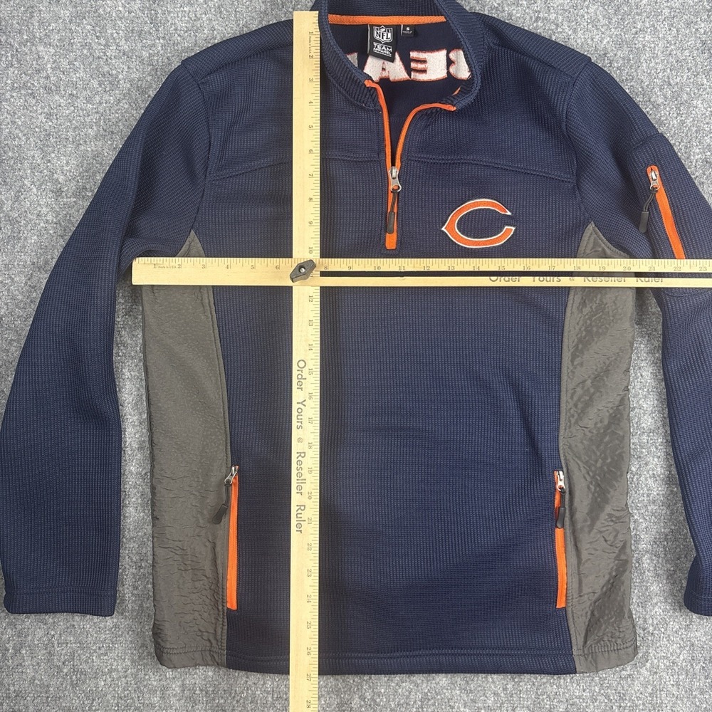 Chicago Bears NFL Team Apparel 1/4 Zip Waffle Knit Jacket Navy Small - Picture 4 of 6
